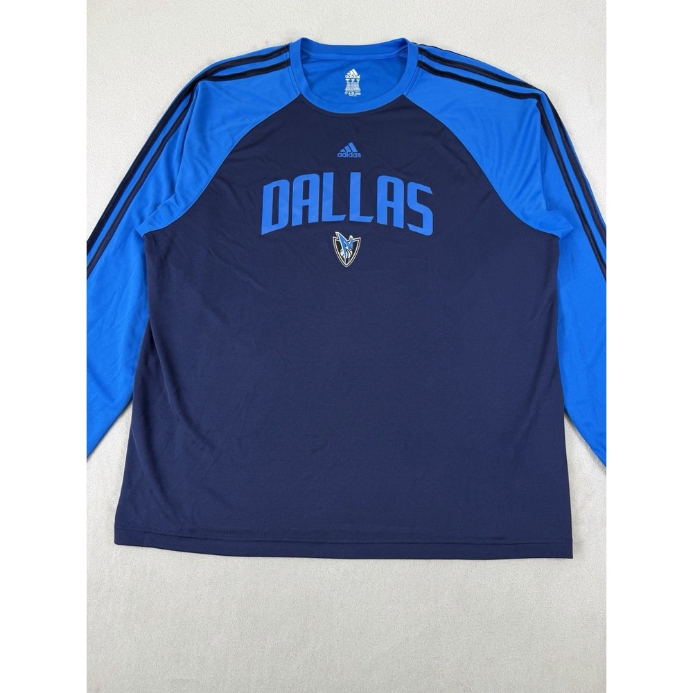 Adidas Dallas Mavericks NBA Long Sleeve Performance Shirt XL Blue Basketball - Picture 10 of 16